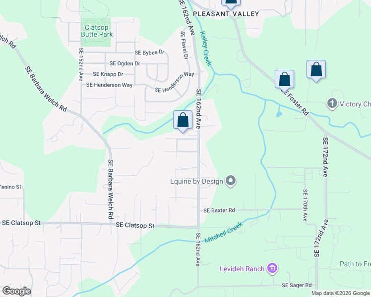 map of restaurants, bars, coffee shops, grocery stores, and more near 7801 Southeast 162nd Avenue in Portland