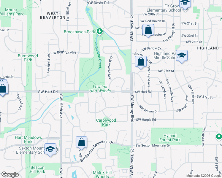 map of restaurants, bars, coffee shops, grocery stores, and more near 14770 Southwest Forest Drive in Beaverton