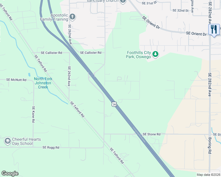 map of restaurants, bars, coffee shops, grocery stores, and more near 7830 Southeast 267th Avenue in Gresham