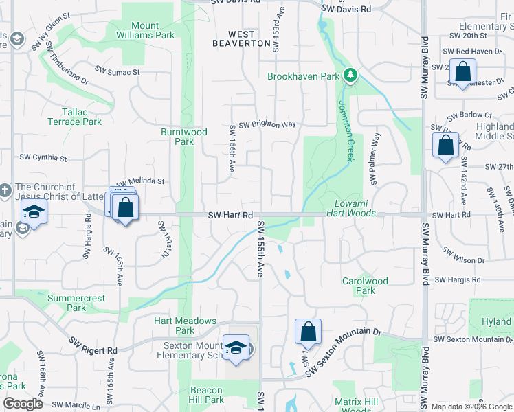 map of restaurants, bars, coffee shops, grocery stores, and more near 15520 SW Neptune Ln in Beaverton