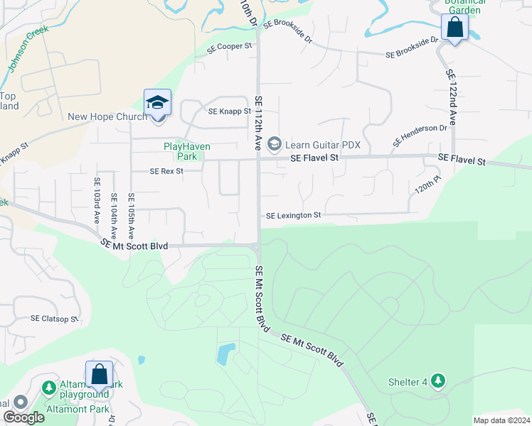 map of restaurants, bars, coffee shops, grocery stores, and more near 11310 Southeast Malden Street in Portland