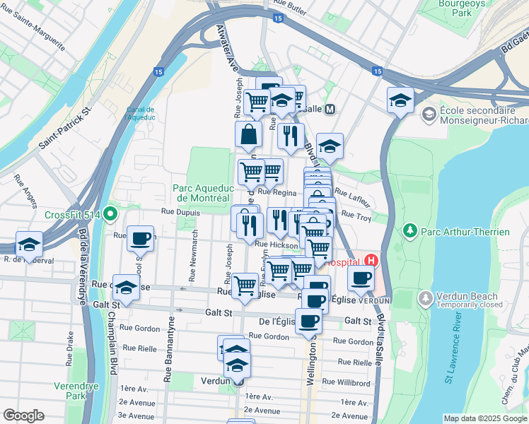 map of restaurants, bars, coffee shops, grocery stores, and more near 3773 Rue Evelyn in Montréal