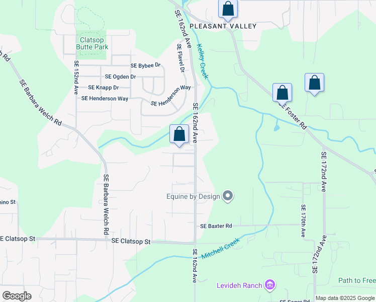 map of restaurants, bars, coffee shops, grocery stores, and more near 7801 Southeast 162nd Avenue in Portland