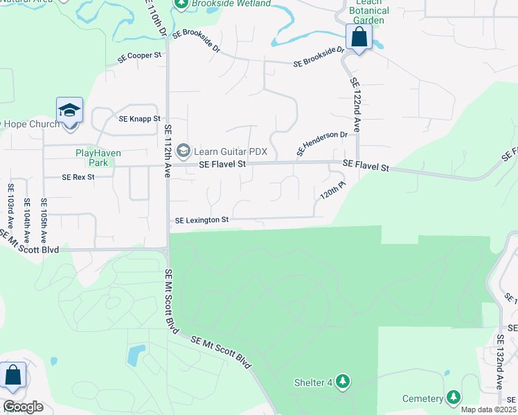 map of restaurants, bars, coffee shops, grocery stores, and more near 7806 Southeast Alta Verde Drive in Portland