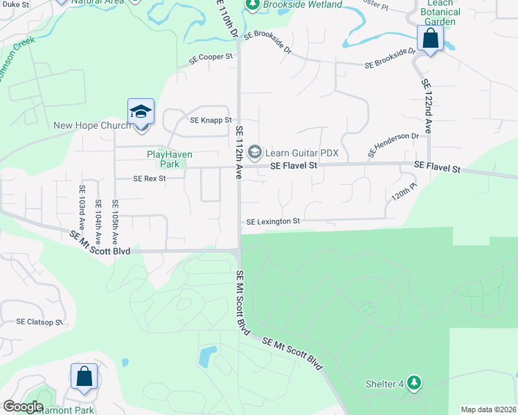 map of restaurants, bars, coffee shops, grocery stores, and more near 11310 Southeast Malden Street in Portland