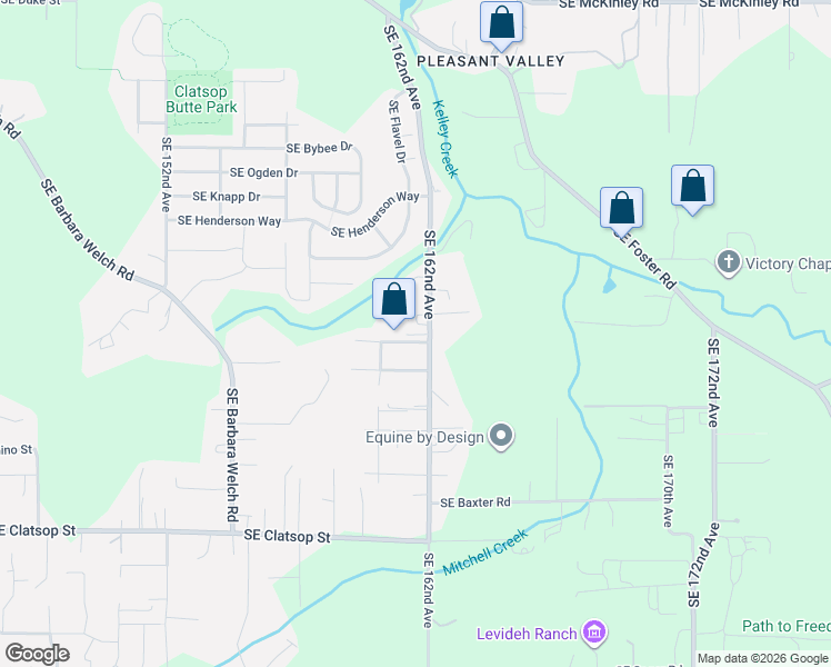 map of restaurants, bars, coffee shops, grocery stores, and more near 7801 Southeast 162nd Avenue in Portland