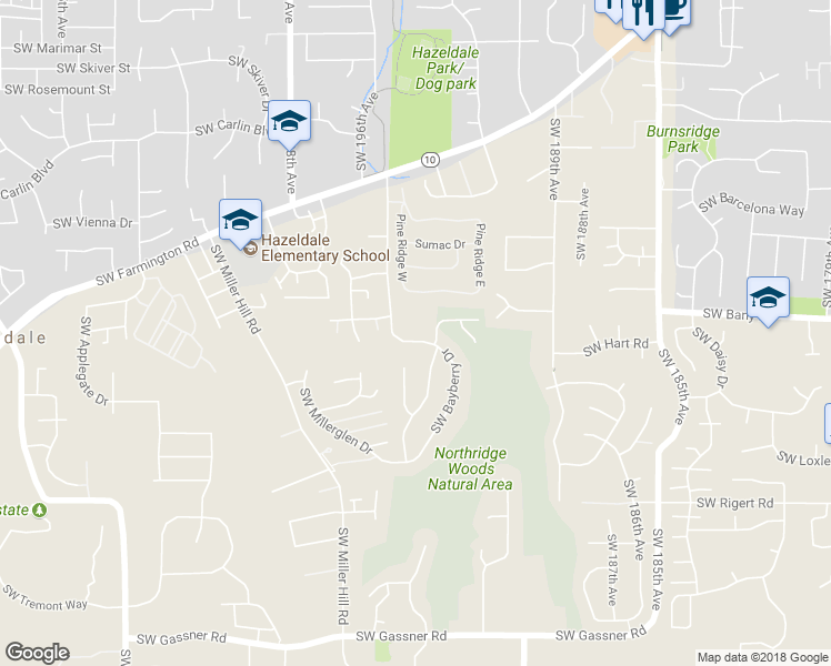 map of restaurants, bars, coffee shops, grocery stores, and more near 7406 Southwest Bayberry Drive in Aloha
