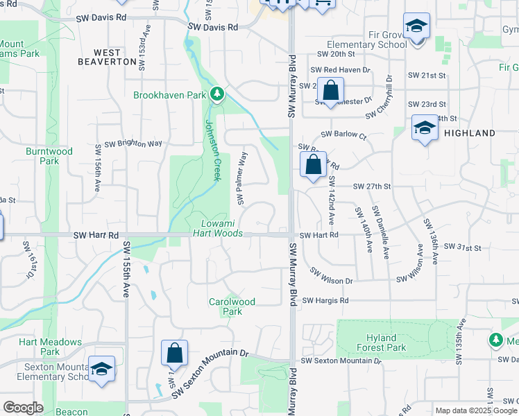 map of restaurants, bars, coffee shops, grocery stores, and more near 14540 Southwest Forest Drive in Beaverton