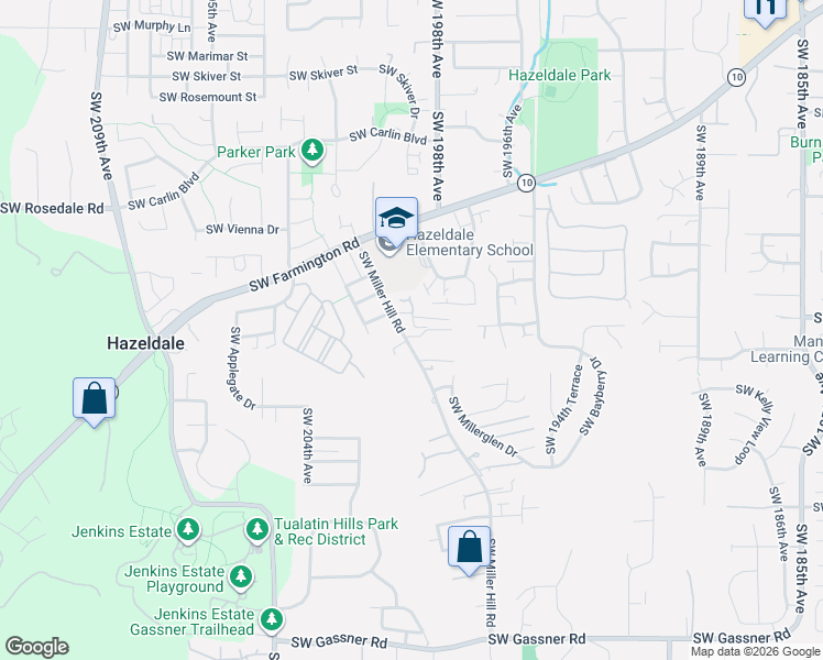 map of restaurants, bars, coffee shops, grocery stores, and more near 19942 Southwest Bernhardt Drive in Beaverton