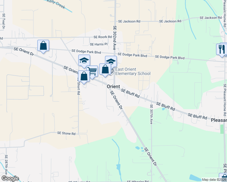 map of restaurants, bars, coffee shops, grocery stores, and more near 30148 Southeast Bluff Road in Gresham