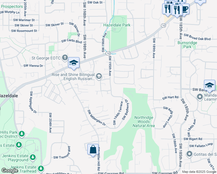 map of restaurants, bars, coffee shops, grocery stores, and more near 7164 Southwest Crisp Drive in Aloha