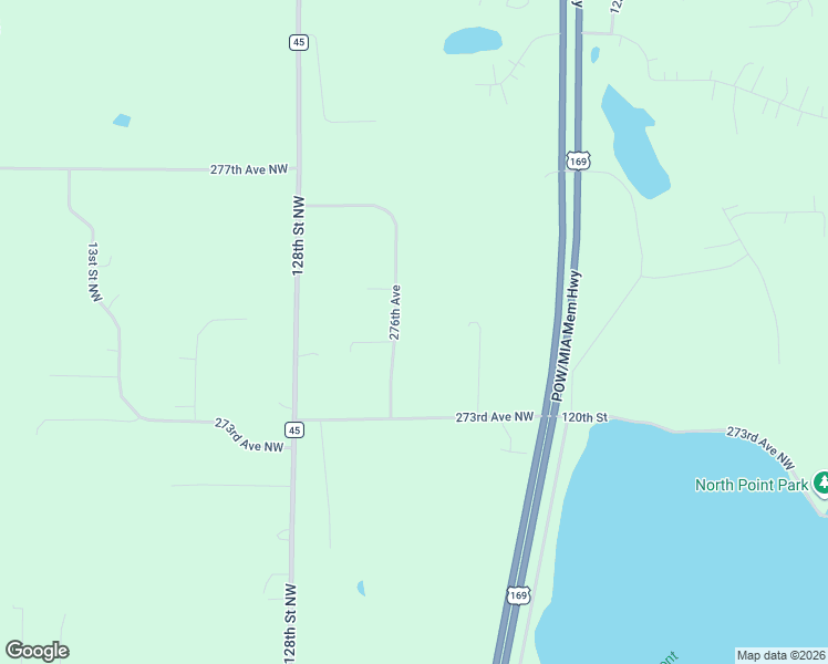 map of restaurants, bars, coffee shops, grocery stores, and more near 27475 127th Street in Zimmerman