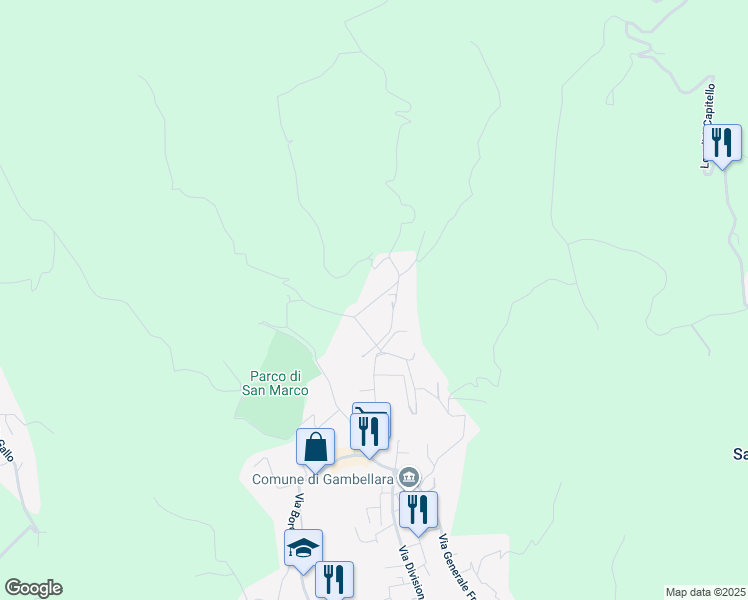 map of restaurants, bars, coffee shops, grocery stores, and more near 19 Via Grisi in Gambellara
