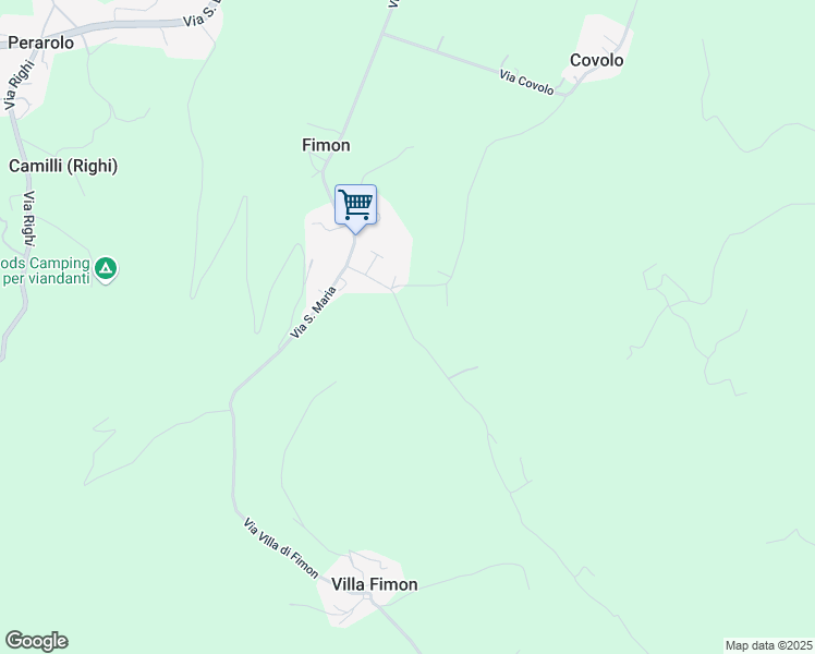 map of restaurants, bars, coffee shops, grocery stores, and more near 16 Via Fontanelle in Fimon