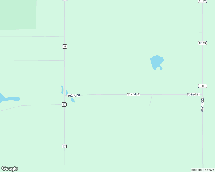 map of restaurants, bars, coffee shops, grocery stores, and more near 12920 302nd Street in Brooten