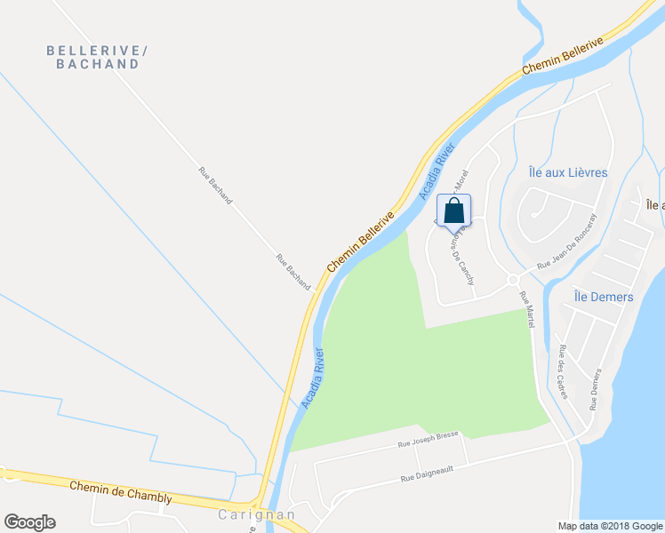 map of restaurants, bars, coffee shops, grocery stores, and more near 2421 Québec 223 in Carignan