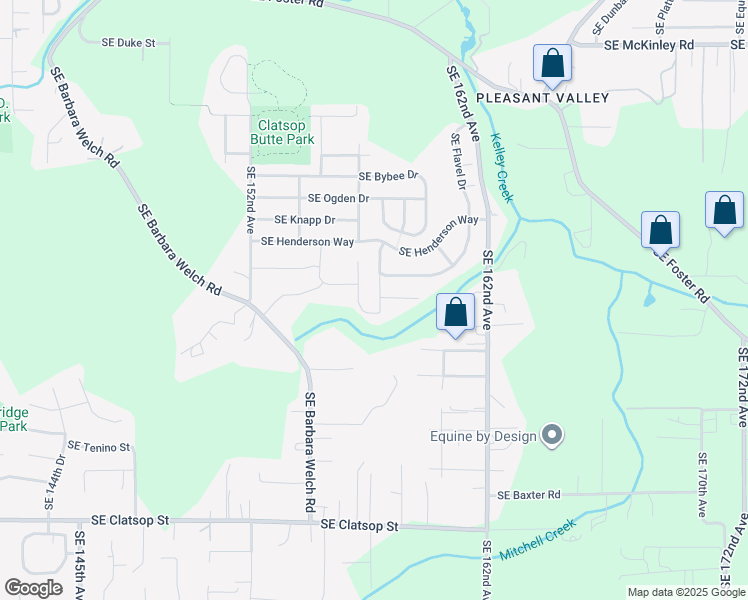 map of restaurants, bars, coffee shops, grocery stores, and more near 7611 Southeast 157th Avenue in Portland