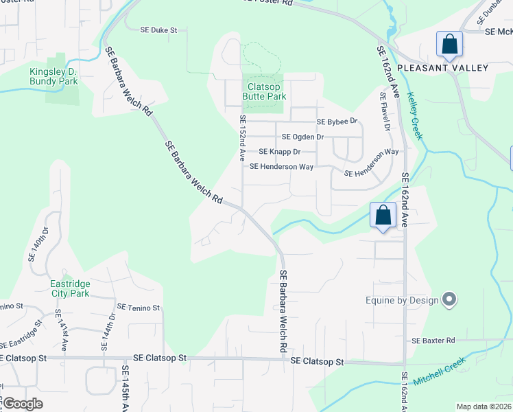 map of restaurants, bars, coffee shops, grocery stores, and more near 7618 Southeast 152nd Avenue in Portland