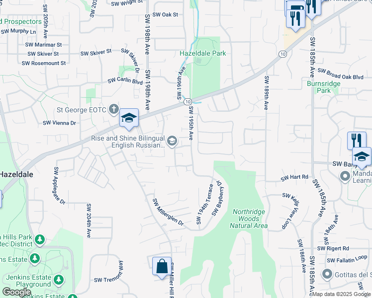map of restaurants, bars, coffee shops, grocery stores, and more near 7164 Southwest Crisp Drive in Aloha