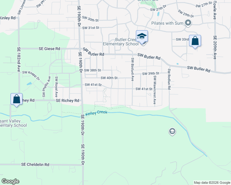 map of restaurants, bars, coffee shops, grocery stores, and more near 4170 Southwest Eastwood Avenue in Gresham
