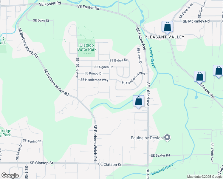 map of restaurants, bars, coffee shops, grocery stores, and more near 7611 Southeast 157th Avenue in Portland