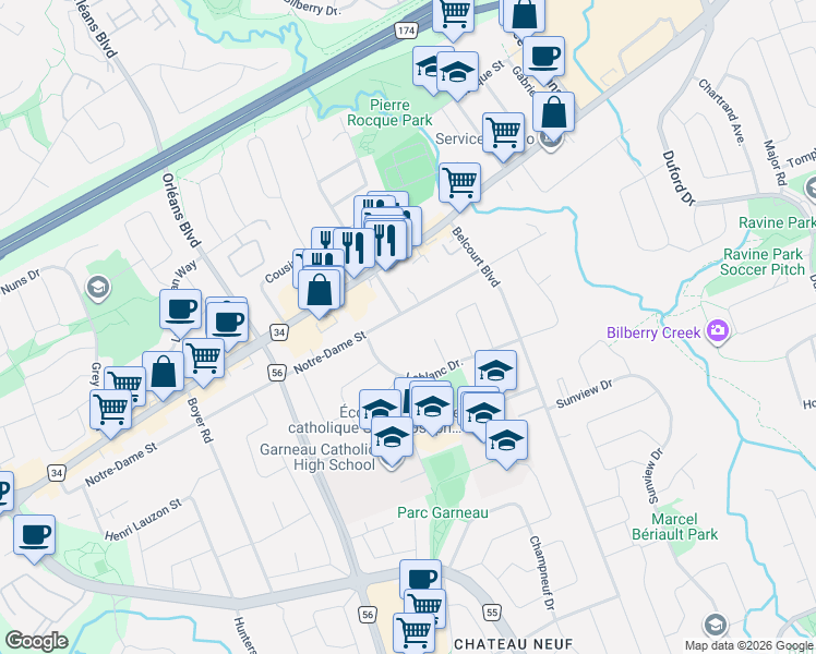 map of restaurants, bars, coffee shops, grocery stores, and more near 1378 Saint Jean Street in Ottawa