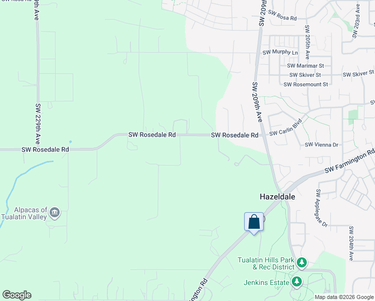 map of restaurants, bars, coffee shops, grocery stores, and more near 21740 Southwest Rosedale Road in Beaverton