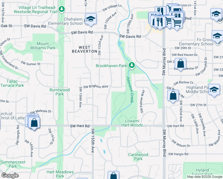 map of restaurants, bars, coffee shops, grocery stores, and more near 15194 Southwest Barcelona Way in Beaverton