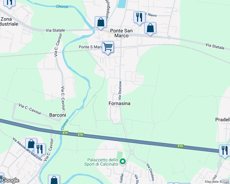 map of restaurants, bars, coffee shops, grocery stores, and more near 2 Via Enrico Berlinguer in Ponte San Marco