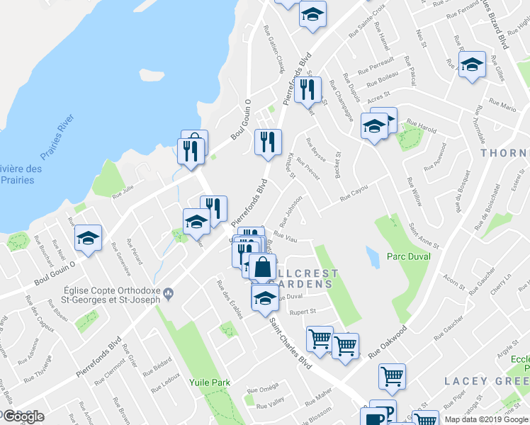 map of restaurants, bars, coffee shops, grocery stores, and more near 4460 Rue Elgin in Montrã©Al