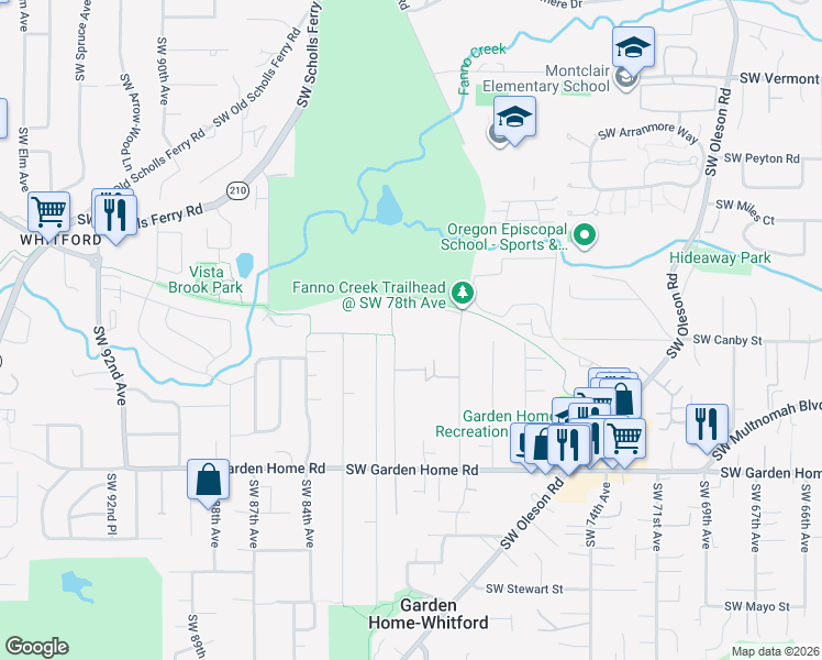 map of restaurants, bars, coffee shops, grocery stores, and more near 6980 Southwest 81st Avenue in Portland