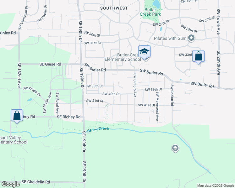 map of restaurants, bars, coffee shops, grocery stores, and more near 4020 Southwest Eastwood Avenue in Gresham