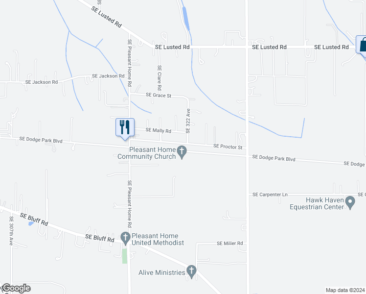 map of restaurants, bars, coffee shops, grocery stores, and more near 32126 Southeast Proctor Street in Gresham