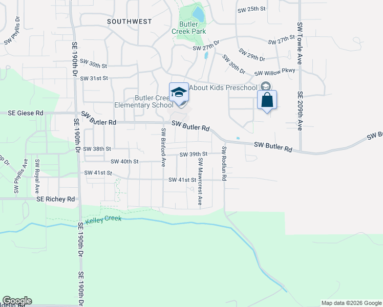 map of restaurants, bars, coffee shops, grocery stores, and more near 3969 SW Mawrcrest Ave in Gresham