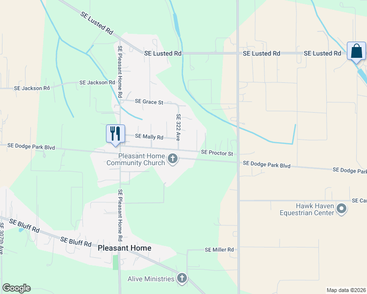 map of restaurants, bars, coffee shops, grocery stores, and more near 32306 Southeast Proctor Street in Gresham