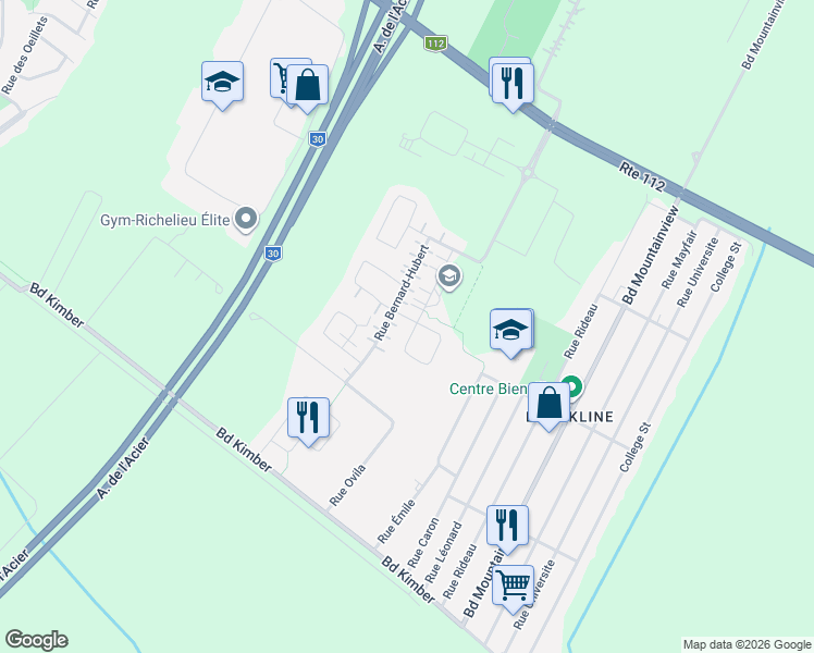 map of restaurants, bars, coffee shops, grocery stores, and more near 3780 Rue Médard-Émard in Longueuil