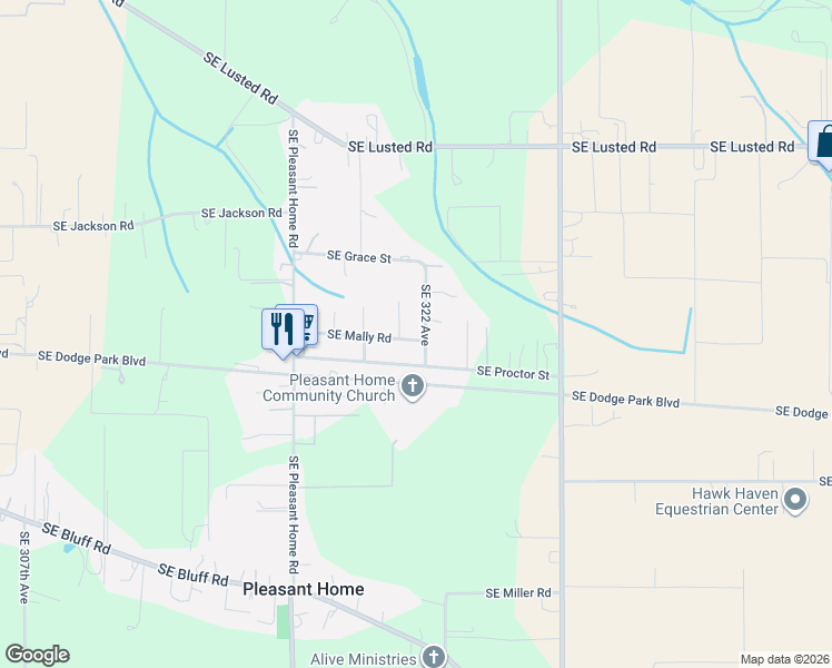 map of restaurants, bars, coffee shops, grocery stores, and more near 32141 Southeast Mally Road in Gresham