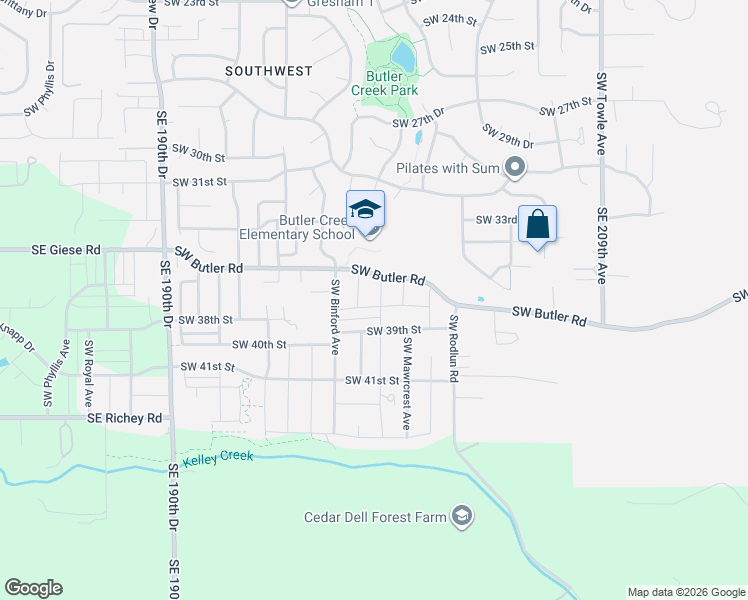 map of restaurants, bars, coffee shops, grocery stores, and more near 3667 Southwest Eleven Mile Avenue in Gresham