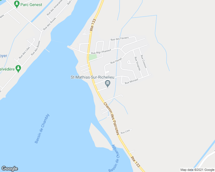 map of restaurants, bars, coffee shops, grocery stores, and more near 45 Rue Lussier in Rouville