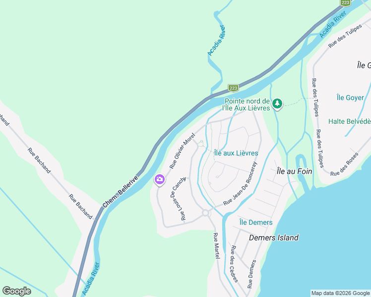 map of restaurants, bars, coffee shops, grocery stores, and more near 167 Rue Olivier-Morel in Carignan