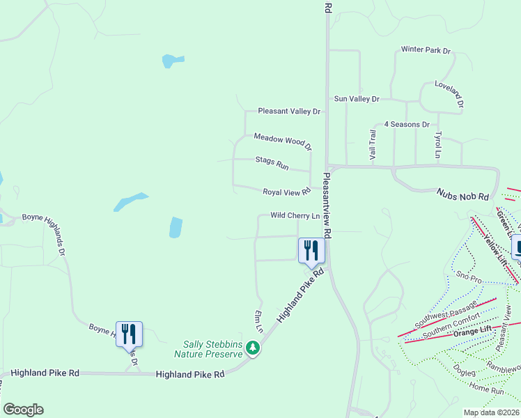 map of restaurants, bars, coffee shops, grocery stores, and more near 226 Wild Cherry Ln in Harbor Springs