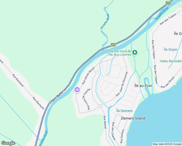 map of restaurants, bars, coffee shops, grocery stores, and more near 171 Rue Olivier-Morel in Carignan