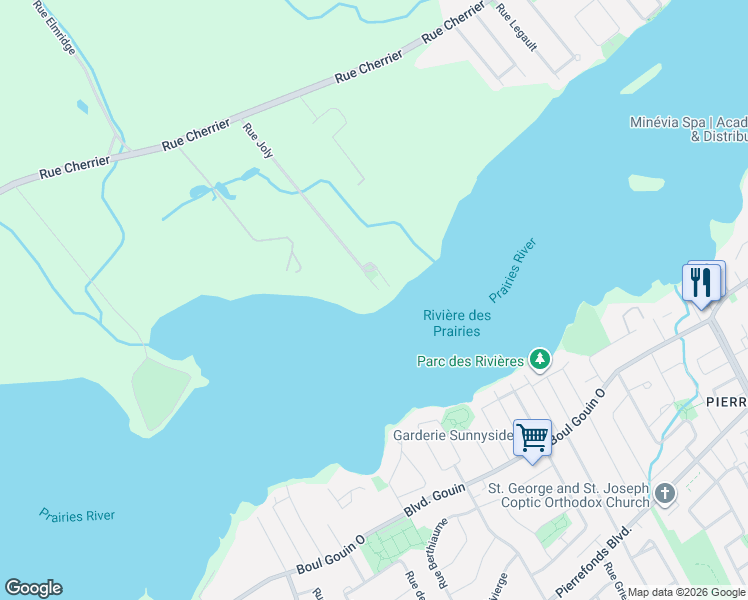 map of restaurants, bars, coffee shops, grocery stores, and more near 34 Terrasse Joly in Montréal