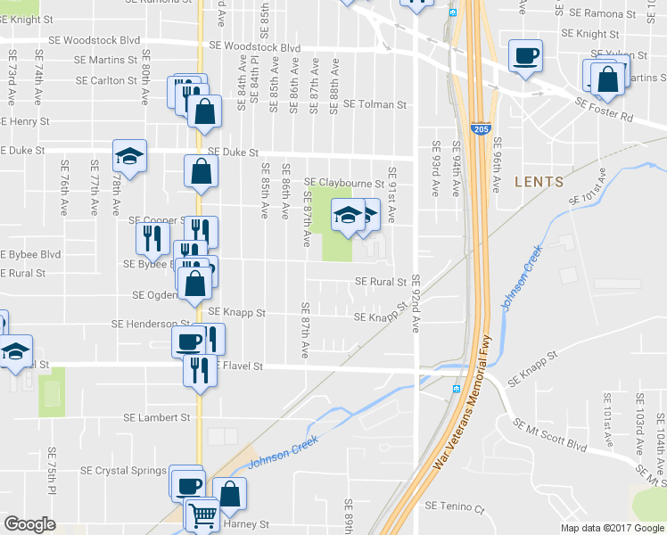 map of restaurants, bars, coffee shops, grocery stores, and more near in Portland