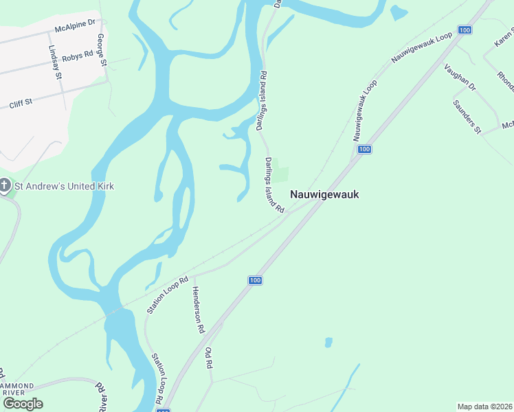 map of restaurants, bars, coffee shops, grocery stores, and more near 36 Darlings Island Road in Nauwigewauk