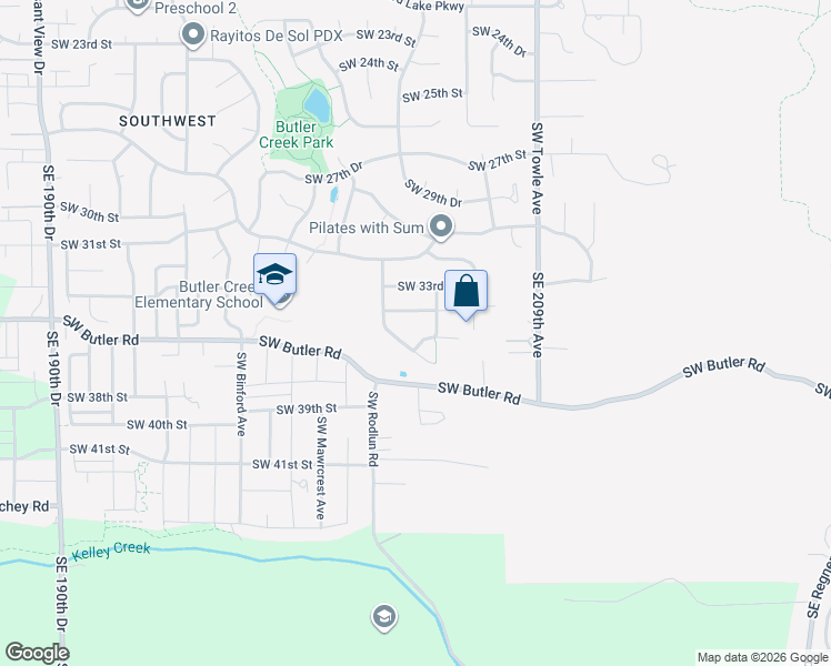 map of restaurants, bars, coffee shops, grocery stores, and more near 1926 Southwest 34th Street in Gresham