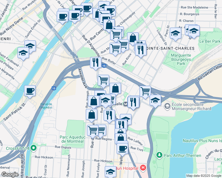 map of restaurants, bars, coffee shops, grocery stores, and more near 9 Rue de la Poudrière in Verdun