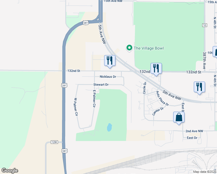 map of restaurants, bars, coffee shops, grocery stores, and more near 1305-1325 Stewart Drive in Aberdeen