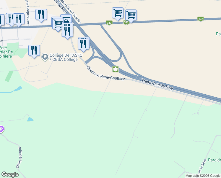 map of restaurants, bars, coffee shops, grocery stores, and more near 23 Chemin Henri-Petit in Rigaud
