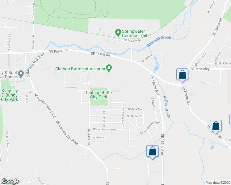 map of restaurants, bars, coffee shops, grocery stores, and more near 15524 Southeast Belmore Heights in Portland